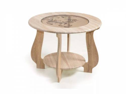 Стол журнальный СЖ-24 с рисунком Р-3/дуб сонома