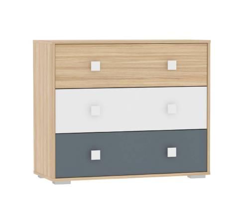 НМ 041.67 Комод Элиот Белый/Маренго/Баунти Песочный