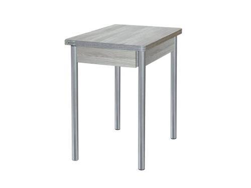 Стол обеденный Глайдер / Ясень шимо светлый /Опора № 2-круглая серебристый металлик