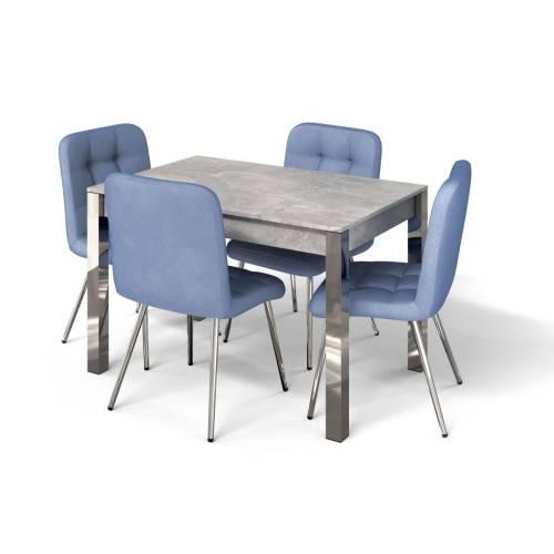 Стол Милан-1 / Ателье Светлое / Хром