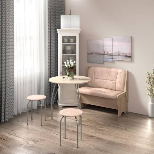 Скамья Лотос 950 / Дуб Сонома / Велюр Латте