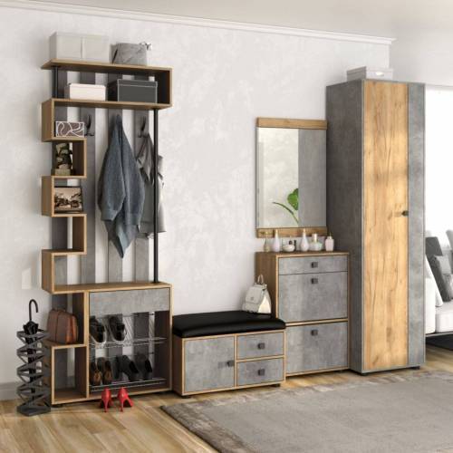 Прихожая мини-лайт компл. 8 дуб крафт/ателье светлое