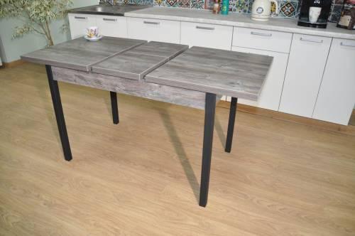 Стол обеденный раздвижной КОЛОРАДО / Сосна пасадена/ опора Квадро черный муар