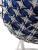 Подвесное кресло КАПЛЯ ЛЮКС Белая стойка, двуцветное с ротангом, белое/чёрное, синяя подушка