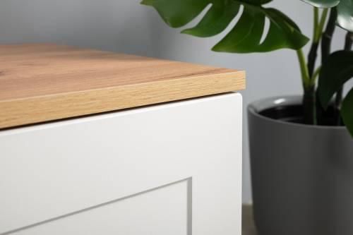 Комод Остин 16.240, Белый PE шагрень/Дуб Золотой Крафт