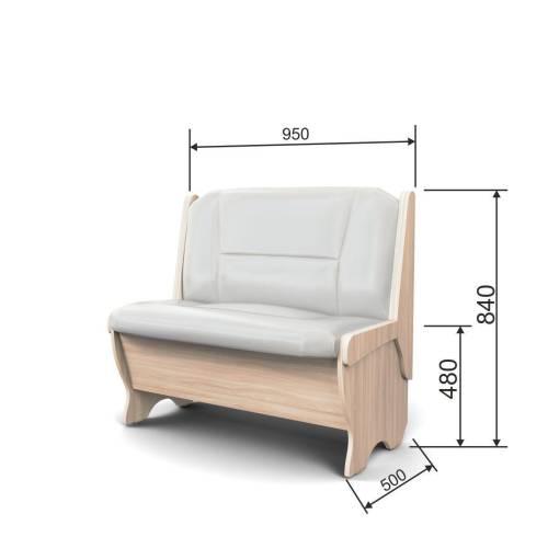 Скамья Лотос 950 ясень светлый/милк