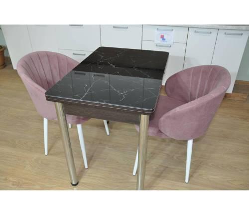 Обеденная группа Симпл фотопечать Мрамор черный №8