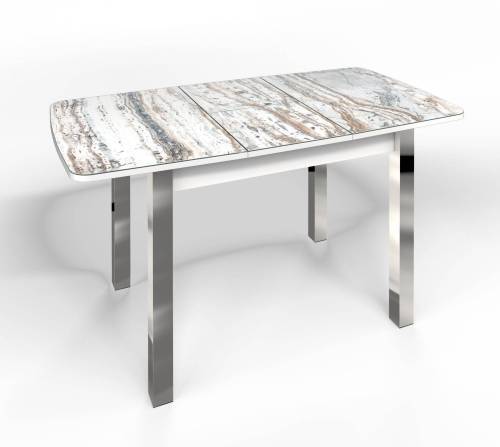 Стол СМ-2 Флорида ноги окрас квадратный белый/хром