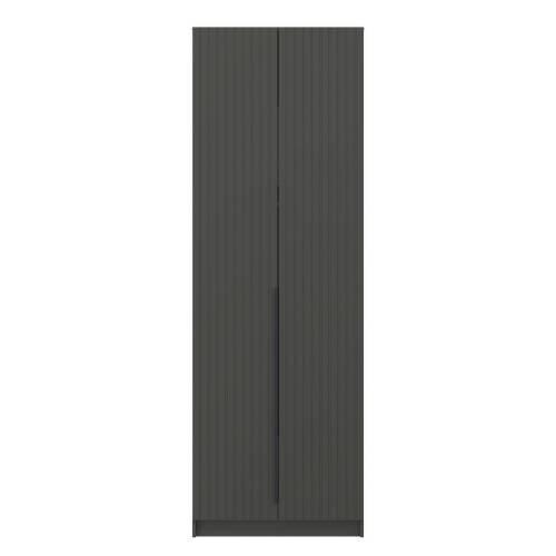 Шкаф для одежды 67.14 "Брандо" (2-х дв.) (диамант серый/фасад МДФ с ПВХ графит) (2400)