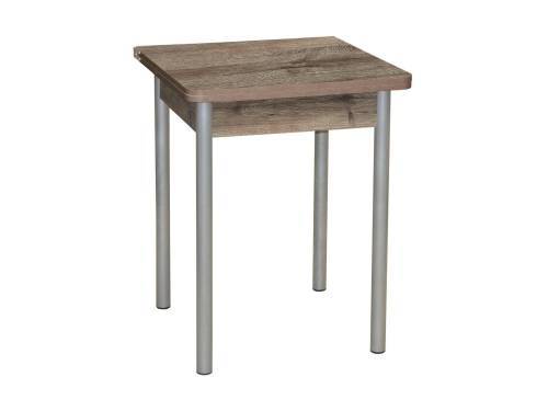 Стол обеденный ЭКО 60*60 / Дуб веллингтон / Опора № 2-круглая серебристый металлик