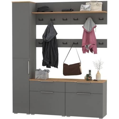 Прихожая Октава 51 Графит серый /Дуб золотой