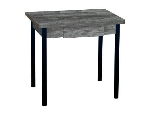 Стол обеденный ЭКО 80*60 с ящиком / Сосна пасадена /Опора № 2-круглая муар черный