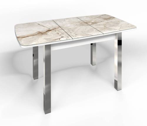 Стол СМ-4 Флорида ноги окрас квадратный белый/хром