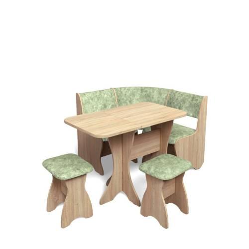 Кухонный набор Тюльпан-мини / дуб сонома / велюр Мохито