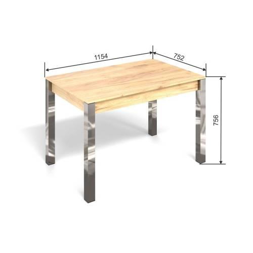 Стол Милан-1 / Дуб Крафт Золотой / Хром