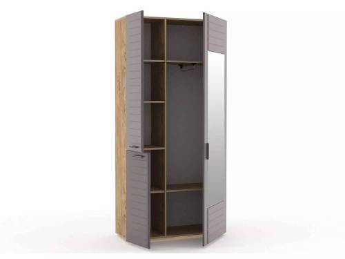 НМ 013.36 Шкаф для одежды с зеркалом Ливорно/дуб бунратти / софт графит