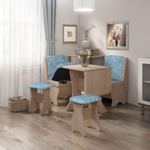 Скамья Лотос 550 / Дуб Сонома / Велюр Лагуна