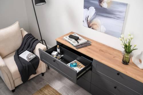 Комод Остин 16.240, Серый Графит/Дуб Золотой Крафт