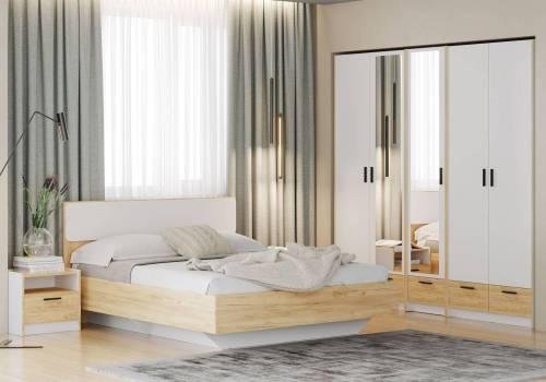 Спальня Оттавия 8 / Белый / Дуб Крафт Золотой