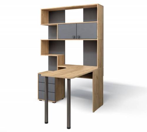 Стол Компьютерный СК-10 ПРАВЫЙ Дуб крафт/Графит