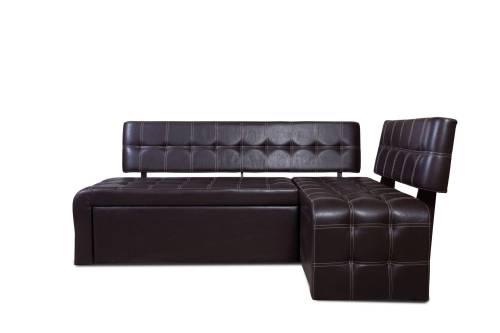 Кухонный угловой диван со спальным местом ПРАГА / Венге / Экокожа Умбер