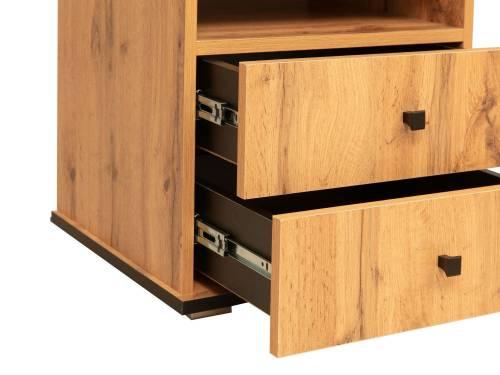 Тумба прикроватная Либерти 51.17 (опора 20) Дуб вотан/Черный