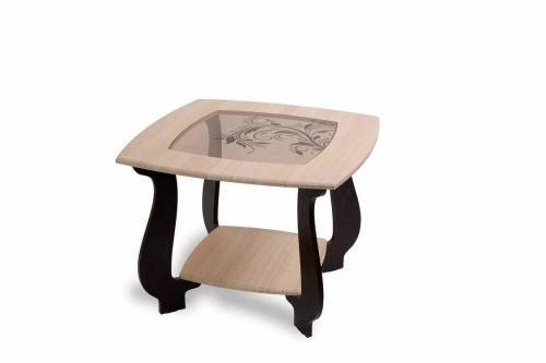 Стол журнальный СЖ-22 с рисунком Р-3 дуб/венге