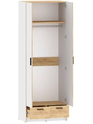 НМ 011.80 Шкаф для одежды с зеркалом Оттавия Белый/Дуб золотой