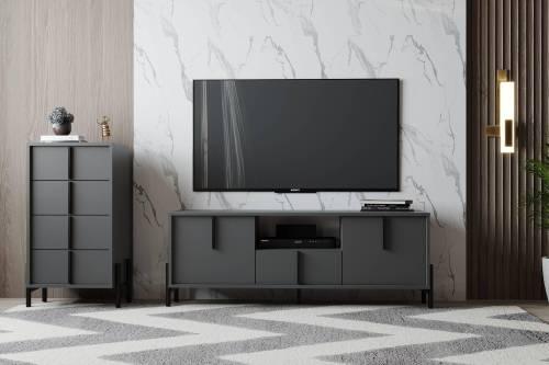 НМ 040.40 Тумба ТВА Тео, Антрацит