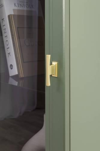 Шкаф-витрина Марион 16.397.01, Дымчатый Зеленый/Олива шагрень