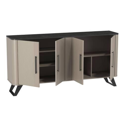 Гостиная Фиделия, Серый камень/Мрамор черный