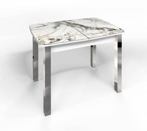 Стол СМ-6 Флорида ноги окрас квадратный белый/хром