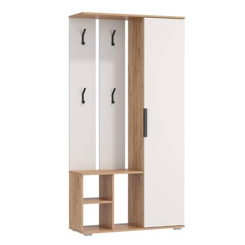 Прихожая Кармен-1, Дуб золотой/Белый