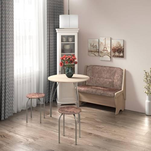 Скамья Лотос 950 / Дуб Сонома / Велюр Коньяк