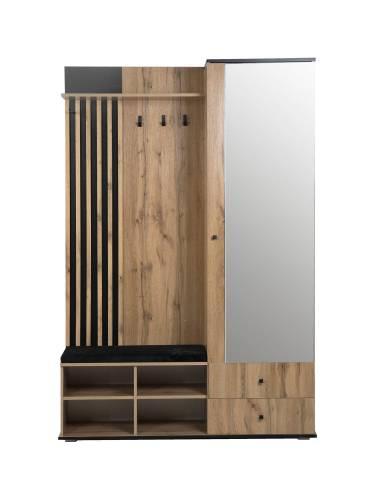 Шкаф для прихожей Либерти 51.22 (опора 20) Дуб вотан/Черный