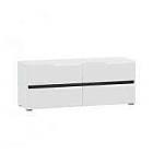 Сидней Тумба под ТВ 13.63 Белый/Белый глянец/Черный