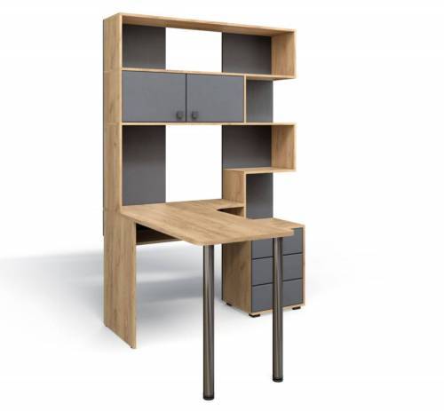 Стол Компьютерный СК-10 ЛЕВЫЙ Дуб крафт/Графит