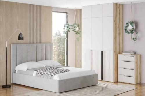 200.01 Шкаф для белья (Фасад ПВХ) Правый Арден, Сантьяго/Дуб Делано