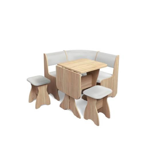 Кухонный набор Тюльпан-мини / дуб сонома / экокожа МИЛК