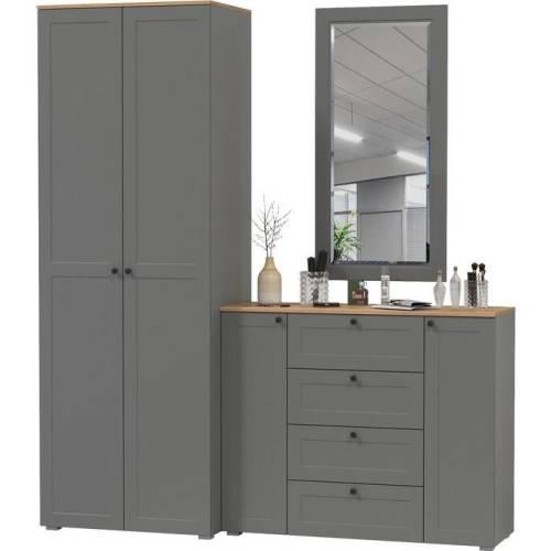 Прихожая Остин №32 Графит/дуб золотой