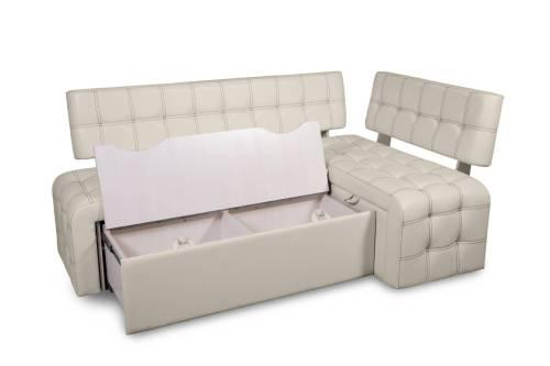 Кухонный угловой диван со спальным местом ПРАГА / Венге / Экокожа Крем