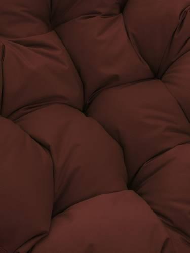 Кресло ПАПАСАН мини без ротанга белое, коричневая подушка