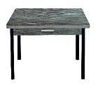 Стол обеденный СИМПЛ с ящиком  / Сосна пасадена /Опора № 2-круглая муар черный