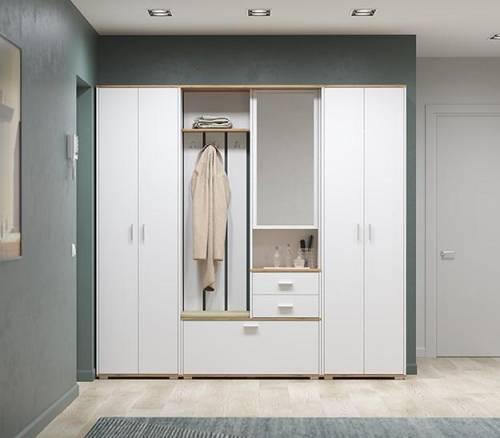 Прихожая модульная Антре 2 Белый / Дуб золотой