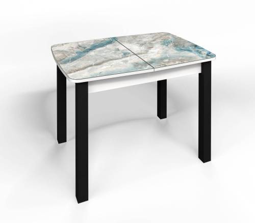 Стол СМ-7 Флорида ноги окрас квадратный белый/черный