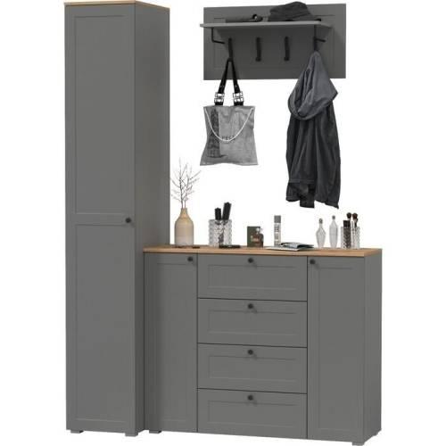 Прихожая Остин №38 Графит/дуб золотой