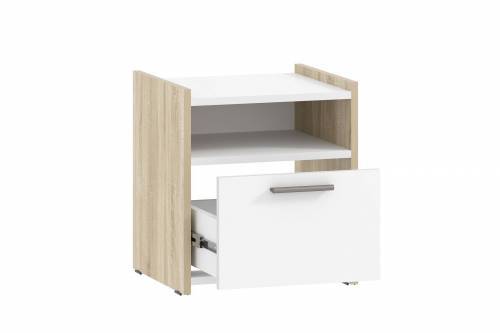 Тумба прикроватная НМ 013.11 Симпл Дуб сонома/белый