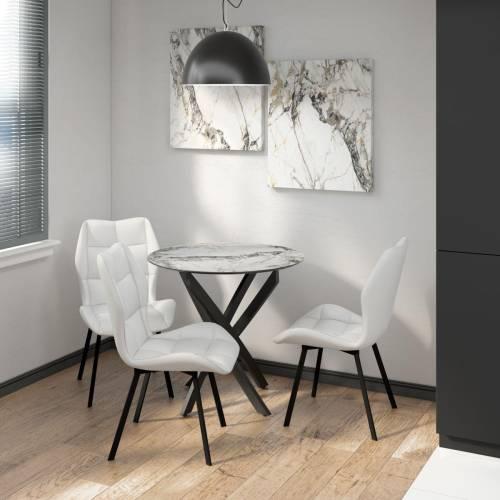 Столовая группа Монако-Рим / СМ-6 / Экокожа Милк