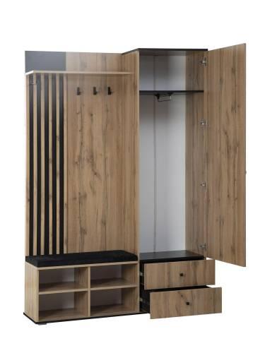 Шкаф для прихожей Либерти 51.22 (опора 20) Дуб вотан/Черный