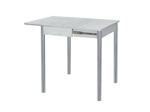 Стол обеденный Глайдер  / Бетон пайн белый /Опора № 2-круглая серебристый металлик